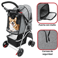 thumbnail image 3 of Carriola para Mascotas Cochecito para Perros y Gatos Pequeños - Medianos Plegable Cesta de Almacenamiento Ruedas con Freno - Gris, 3 of 7