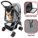 thumbnail image 3 of Carriola para Mascotas Cochecito para Perros y Gatos Pequeños - Medianos Plegable Cesta de Almacenamiento Ruedas con Freno - Gris, 3 of 7