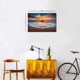 thumbnail image 2 of Beach Sunset Canvas Wall Art, Ocean Wave Print, Coastal Landscape Artwork for Living Room Bedroom Bathroom Decor, Ready to Hang, 2 of 6