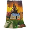 thumbnail image 2 of Bingfone Fall Village Scenery Print Flannel Fleece Blanket Throw Blanket For Bed,Sofa,Couch,Travel,Camping(40"X30"), 2 of 9