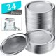 thumbnail image 1 of 24pcs Regular Mouth Mason Jar Lids/rings Reuseable Metal Mason Jar Canning With Silicone Gasket Lids 24pcs Lids Silver, 1 of 3