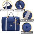 thumbnail image 4 of Equipaje de cabina 44x35x15 (menos de 45x36x20) Bolsa de viaje plegable y liviana Maleta Bolsa de cabina Debajo del asiento Almacenamiento de equipaje Portátil Bolsa de cabina de avión grande Organizador Bolso (30L azul claro) Kuyhfg Bienvenido a Kuyhfg, 4 of 4