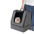 thumbnail image 5 of Portable Cat Travel Litter Box with Zipped Waterproof Bag,No Collapse with Hard Base Insert at Bottom, No Leakage, No Smell, Easy to Carry, Easy to Use in Hotels, Car Gray, 5 of 7