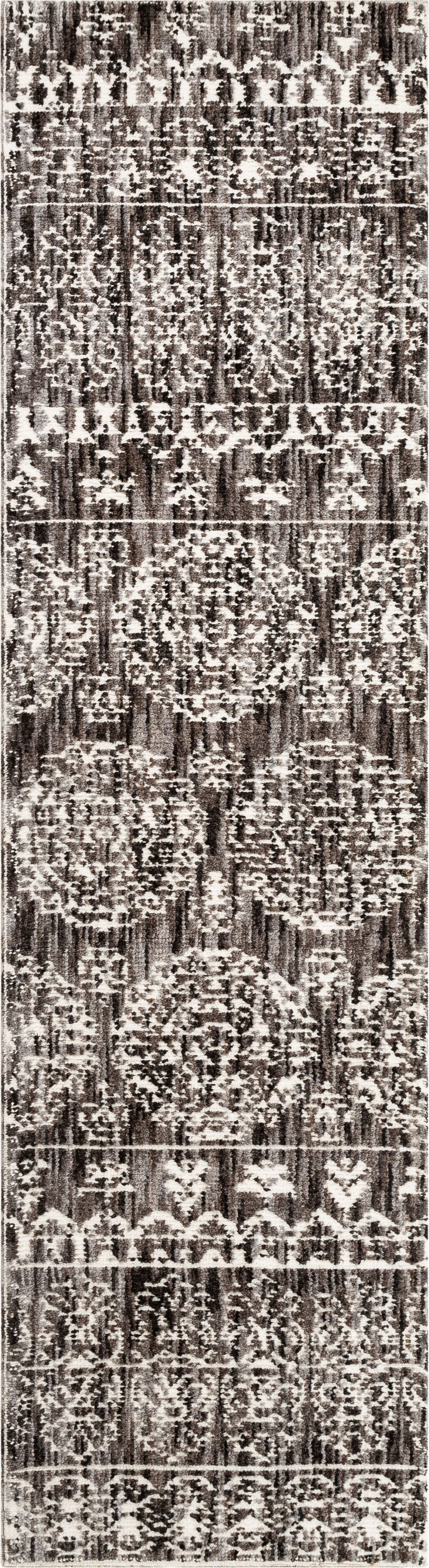Well Woven DE-43-2L Delilah Elodie Anthracite Modern Vintage High-Low Runner Rug - 2 ft. 7 in. x 9 ft. 10 in.