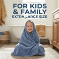 thumbnail image 5 of Unique Bargains Soft Striped Highly Absorbent Coral Fleece Bath Towel Sky Blue 55" x 28", 5 of 7