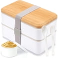 thumbnail image 1 of Bento Box Adult Lunch Box,Lunch Box with Compartments(47oz),Stackable Adults Bento Lunch Box,Rectangle Lunchable Food Container with Utensil Set,Leak-Proof Lunchbox,Microwave/Dishwasher Safe, 1 of 6