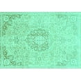 thumbnail image 1 of Ahgly Company Machine Washable Indoor Rectangle Abstract Turquoise Blue Modern Area Rugs, 3' x 5', 1 of 4