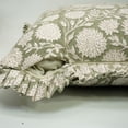 thumbnail image 2 of FABDIVINE- Hand block print cushion cover, frill pillow, floral handmade couch pillow, boho decorative cushion, ruffle pillow - RAJAT, 12"X20", 2 of 6