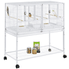 Renwick Rolling Bird Stackable Divided Breeder Cage for Small Birds, White