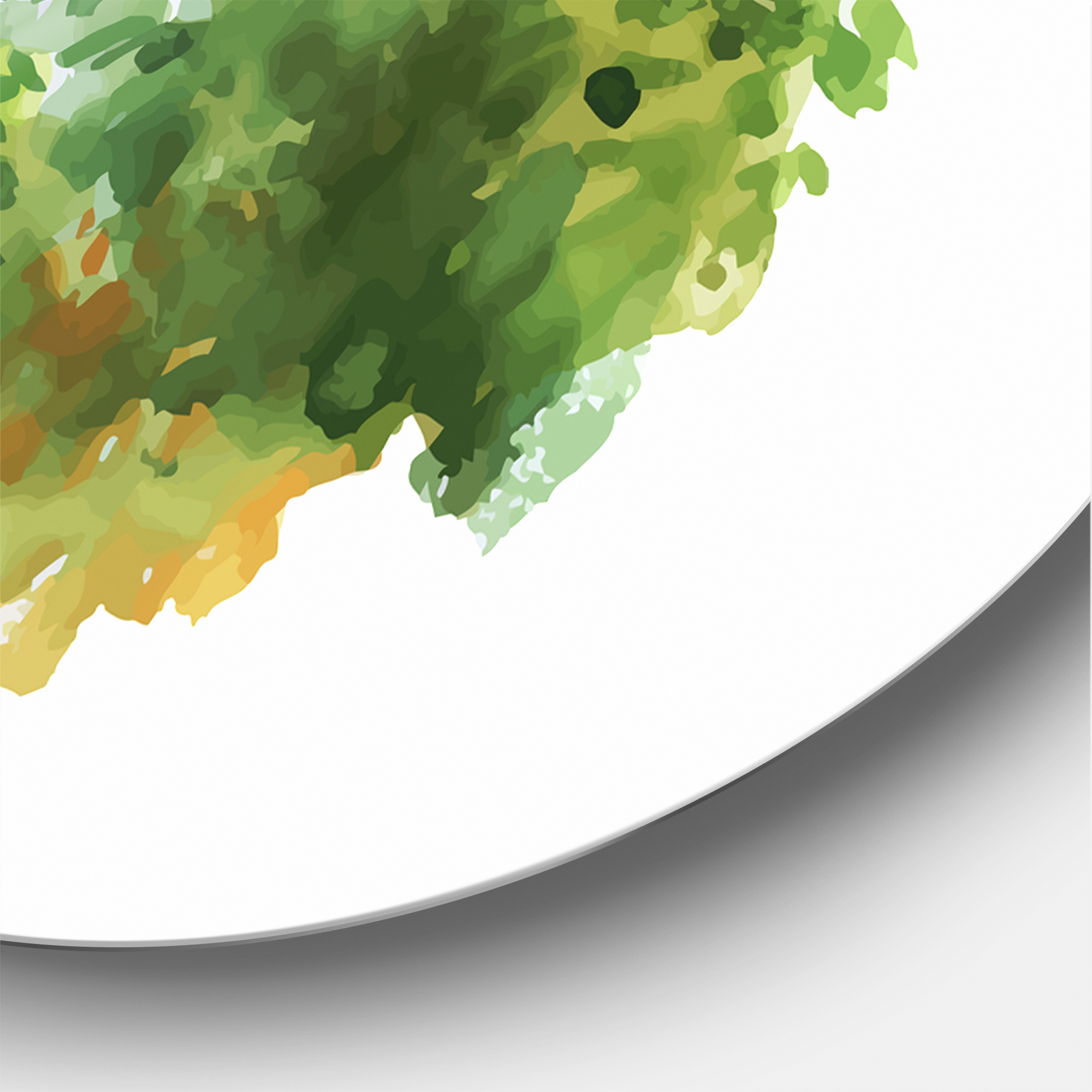 Designart 'White House In The Green Woods' Traditional Circle Metal Wall Art 36x36 - Disc of 36
