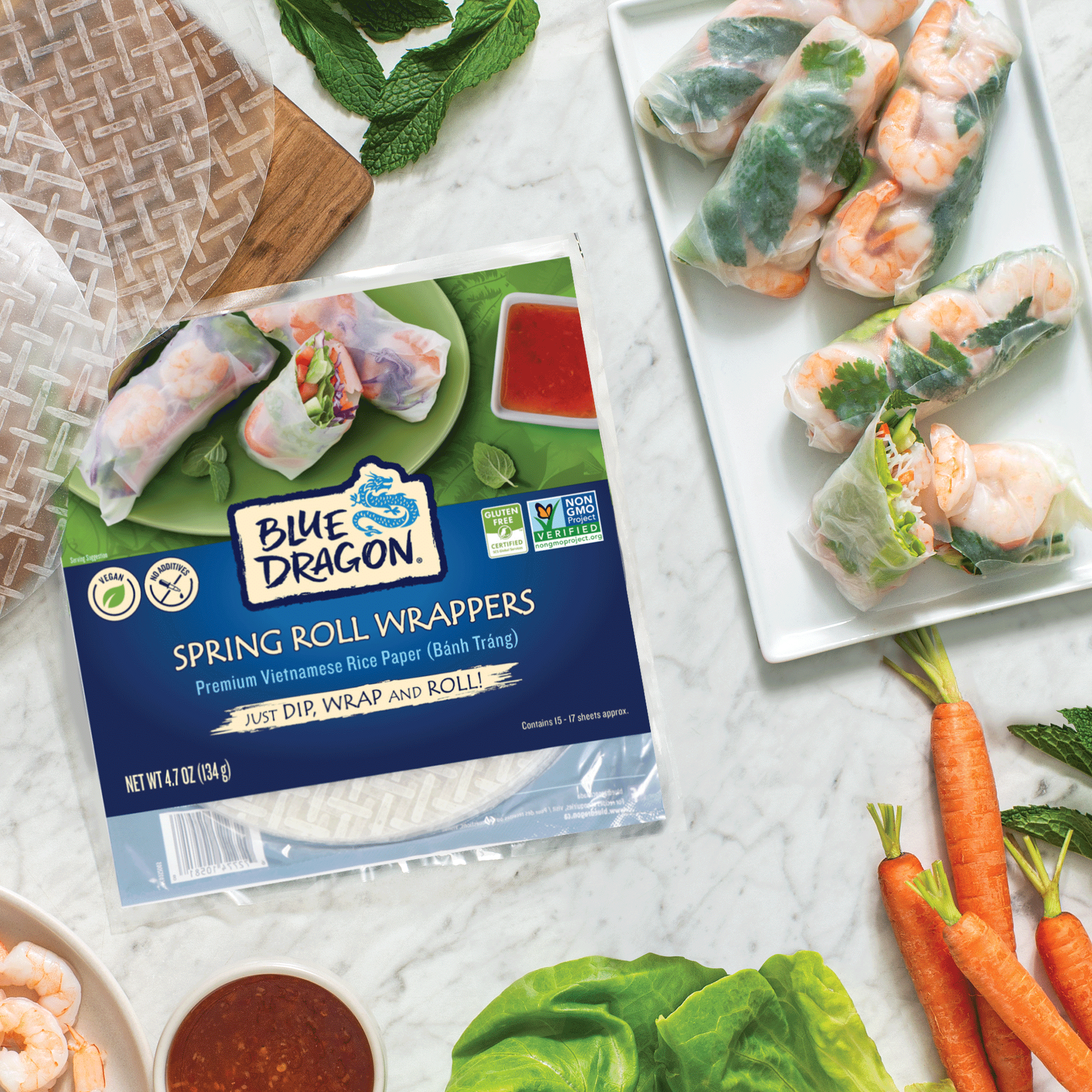 Blue Dragon Spring Roll Wrappers, 4.7 oz