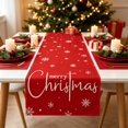 thumbnail image 2 of Hvmvliv 12x71 Inch Christmas Linen Table Runner with Holiday Patterns for Dining Table Home Party Table Runners Decoration Multicolor, 2 of 6