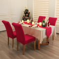 thumbnail image 2 of Christmas Dining Chair seat Covers Set of 6 Stretch Red Chair Slipcovers for Parson Chairs 6 Pieces Washable Removable, 2 of 6