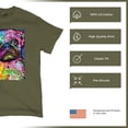 thumbnail image 4 of Tee Hunt Cute Pug Puppy T-Shirt Dean Russo Colorful Neon Mosaic Dog Men's Tee, Military Green, 3X-Large, 4 of 5