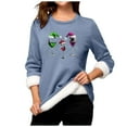 thumbnail image 4 of JIKNTTR Christmas Sweatshirts For Women Winter Warm Long Sleeve Shirt Pullover Top Soft Crewneck Thermal Pullover Soft T Shirt Base Layer, 4 of 5