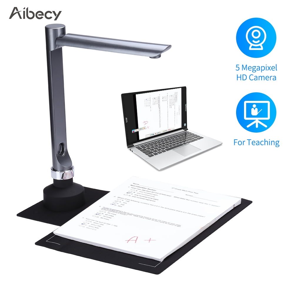 LED ect Document Camera for Teachers USB Scanner Portable A3 10MP HD Video Recorder Real-Time Projector for Distance Learning Classroom Doc Scanners Cameras Laptop PC with OCR Text Recognition