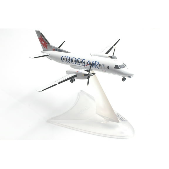 Saab 340 Commercial Aircraft "Crossair" (HB-AKN) White with Tail Graphics 1/200 Diecast Model by Herpa