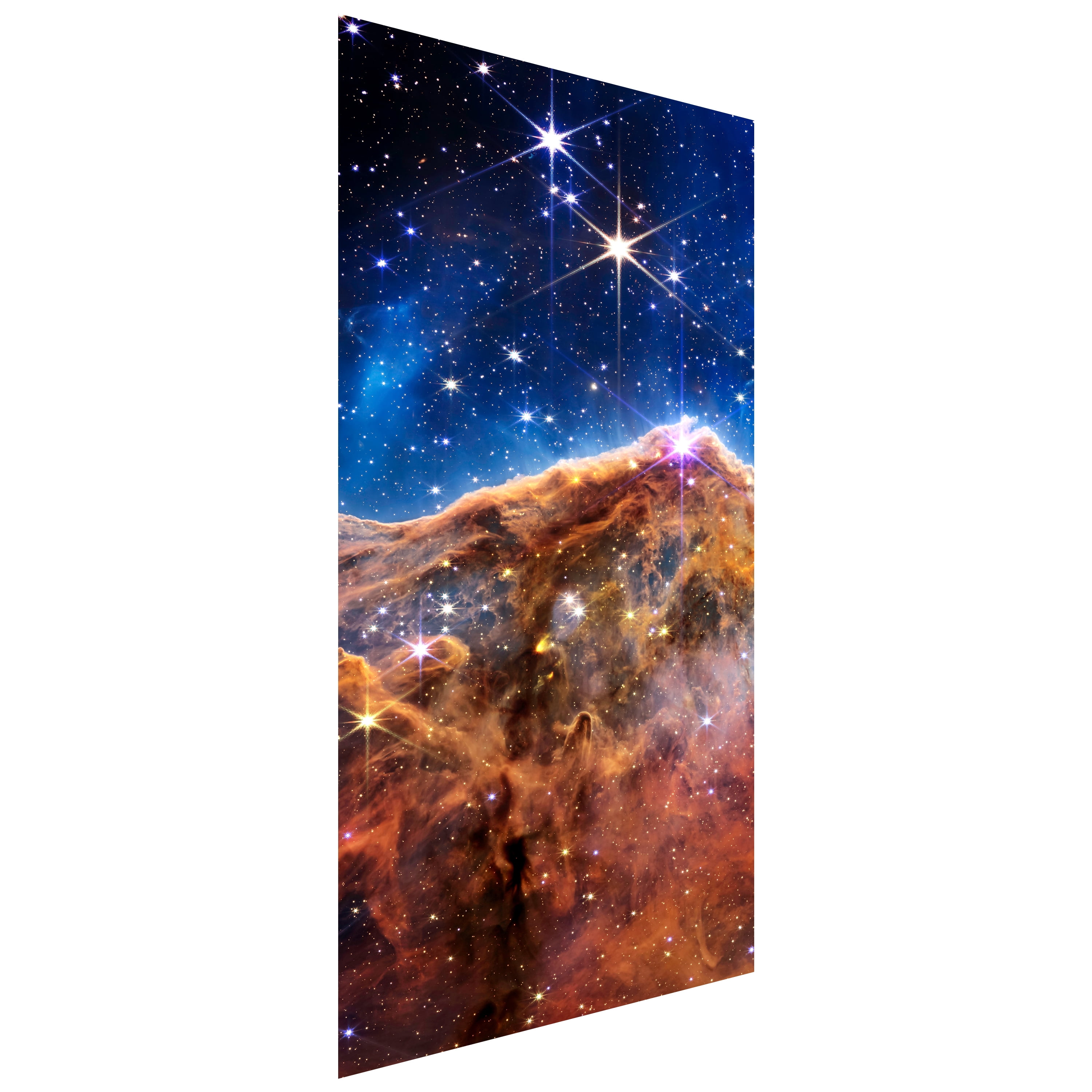 "Mountains of the Carina Nebula B" Frameless Free Floating Reverse Printed Tempered Glass Wall Art
