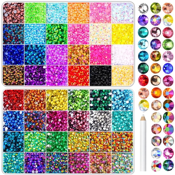 Diamantes de imitación de resina para manualidades, 48000 unidades, 3 mm, con bolígrafo