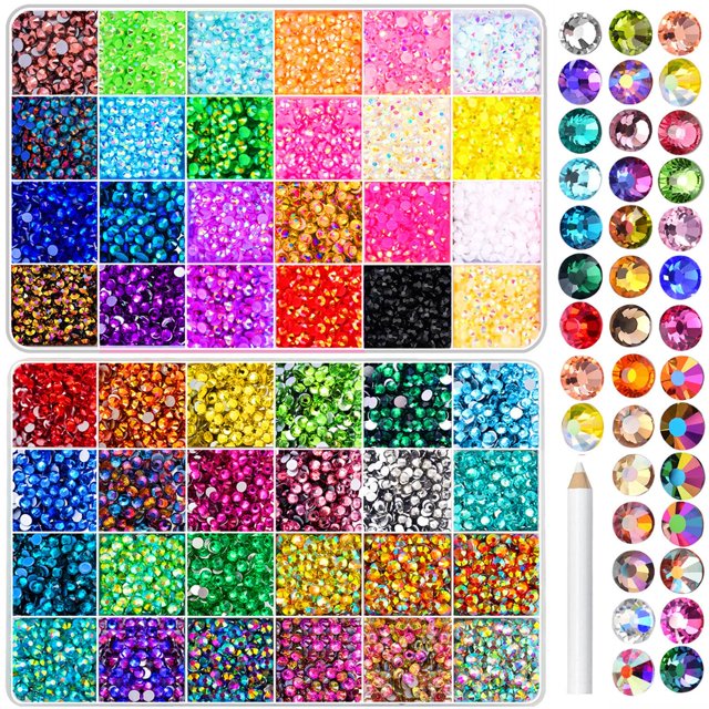 Diamantes de imitación de resina para manualidades, 48000 unidades, 3 mm, con bolígrafo