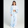 thumbnail image 4 of Conjunto de 2 Piezas para Mujer: Sudadera Informal de Larga con Cremallera y Pantalones Deportivos de Pierna Azul M, 4 of 10