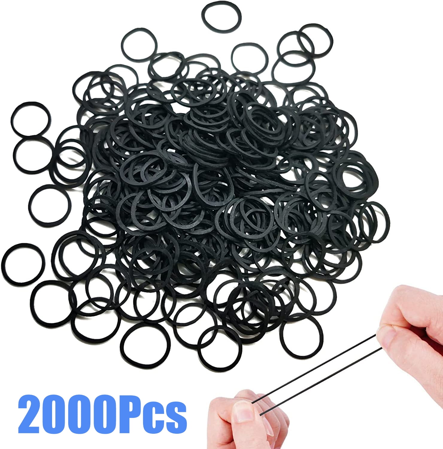 Coxeer Hair Bands Rubber Mini 500pcs Small Tiny Hair Ties Hair Elastics for Children, Black