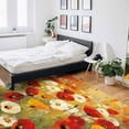 thumbnail image 6 of Area Rugs 2x3 Ft Retro Floral Red White Yellow Poppy Flowers Oil Painting Non-Slip Washable Rug Indoor Rug Floor Mats Non Shedding Carpet for Living Room Bedroom Dining Room Home Decor, 6 of 8