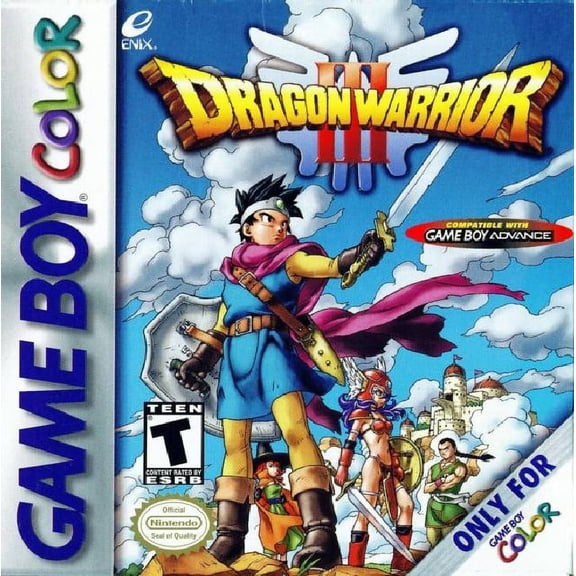 Restored Dragon Warrior III (Nintendo GameBoy Color, 2001) Fighting Game (Refurbished)