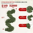 thumbnail image 2 of Guvpev 9FT Christmas Garland with 240 Cedar Branches, Real Touch Soft & Thickness Winter Cedar Garland for Christmas Decorations, Greenery Garland for Table, Mantel, Wall, Indoor Outdoor Xmas Decor, 2 of 10