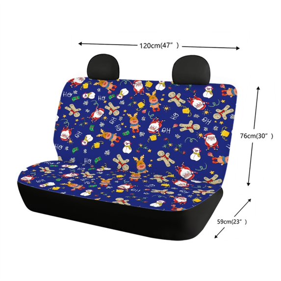 Chririnla Christmas Rear Bench Seat Covers for SUV, 2 Piece Non-Slip Car Rear Seat Covers Easy to Install Durable Back Seat Covers
