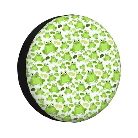 Zeuib Cute Frogs Tire Cover Wheel Cover Spare Tire Cover Anti-UV Waterproof spare tire cover for Trailers RV Truck and Camper-17 inch