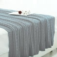 thumbnail image 4 of PiccoCasa Cable Knit Thorw Blanket Cotton Blanket for Home Decor, 70"x78" Grey, 4 of 6