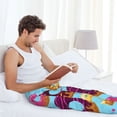 thumbnail image 4 of Yiaed Donuts Print Men's Lounge Pants, Loose PJ Bottoms, Long Pajama Pants for Men-X-Large, 4 of 5
