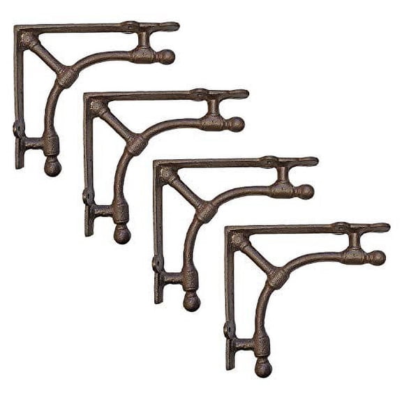 NACH King Shelf Bracket, 1.6x6.4x6.9 Inch, Black (Pack of 4) (DY-290401)