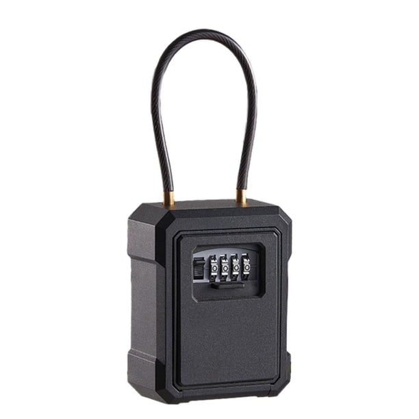 Caja de bloqueo de llaves, caja de almacenamiento de llaves de aleación, organizador para apartamentos, almacenes, hoteles Negro kusrkot Caja con cerradura de llave