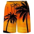 thumbnail image 4 of FINALGANG Men's Beach Shorts Summer Tropical Tree Print Double-Layer Swim Trunks Elastic Drawstring Waist Quick Dry Board Shorts For Beach Vacation Wear? Fashionable Bottoms Orange 4XL, 4 of 4