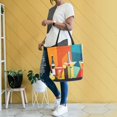 thumbnail image 4 of FORMRS Womens Canvas Tote Bag with Zipper Inner Pocket Shoulder Handbag, Colorful Cocktails, 4 of 7