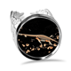 thumbnail image 1 of Fósil de dinosaurio miniatura negro Anillo de compromiso de boda de amor ajustable Unbranded M, 1 of 3