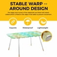 thumbnail image 4 of Easter Table Cloths for 8 Foot Rectangle Tables, Spring Bunny Silhouette Blue Green Gradient Patio Waterproof Elastic Fitted Tablecloths, Washable Rectangular Table Cover for Camping, 4 of 8