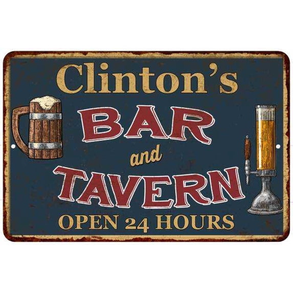 Clinton's Green Bar & Tavern Rustic Sign Decor 8x12 108120047827