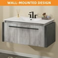 thumbnail image 5 of Craftian 36" Inch Wall Mounted Bathroom Vanity with Sink, Modern Floating Bathroom Sink Storge Cabinet , Gray, 5 of 9