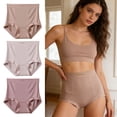 thumbnail image 2 of Ropa interior de cintura alta con control de abdomen para mujer, bragas invisibles sin costuras de talla grande, bragas suaves de cobertura completa para mujer, 2 of 8