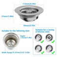 thumbnail image 5 of 3-in-1 Kitchen Sink Strainer and Food Catcher that Keeps Your Drain Clog,Stainless Steel Metal Pop-up Sink Plug For US Standard 3 1/2 inch Drain,1PCS, 5 of 8