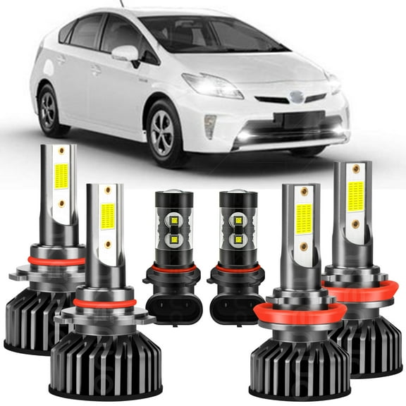 For Toyota Prius 2010-2015 6x Combo LED Headlight High Low Beam & Fog Light Bulbs
