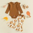 thumbnail image 2 of Baby Girls Bodysuit Set Infant Long Sleeve Romper Long Pants Set for Fall Winter, 2 of 9
