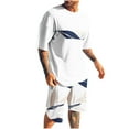 thumbnail image 1 of Mangas de Mano para Hombres, Impresión Hawaiana Suelta Casual, Pantalones Cortos Deportivos de Cintura Elástica Y Set de Blusa, 1 of 5