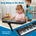 thumbnail image 4 of Costway Kids Piano Keyboard with 8 Rhythms 8 Tones 22 Demos for 3+ Years Old Boys & Girls Black, 4 of 10