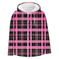 thumbnail image 5 of Moxiu Men's Flannel Hoodie Shirts 2025 Lightweight Casual Button Down Lined Plaid Shirt Jackets for Men Long Sleeve Hooded Coats with Pocket Hot Pink,S, 5 of 5