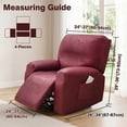 thumbnail image 2 of Eurhowing Recliner Chair Cover 4-Piece, PU Leather Waterproof Stretch Recliner Slipcover, Non-Slip Furniture Protector for Pets Kids, Burgundy, 2 of 9