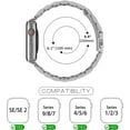 thumbnail image 4 of KOMI Solid Stainless Steel Band Compatible with Apple Watch 49mm 46mm 45mm 44mm 42mm 41mm 40mm 38mm, Metal Strap for iWatch Series Ultra/Ultra2/10/9/8/7/6/5/4/3/2/1 SE Women and Men Silver/Gold, 4 of 5